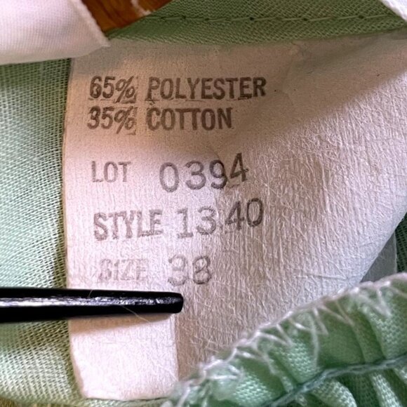 70s Vintage Leisure Life Spring Green Short Sleeve House Coat with Lace Trim - Picture 6 of 6